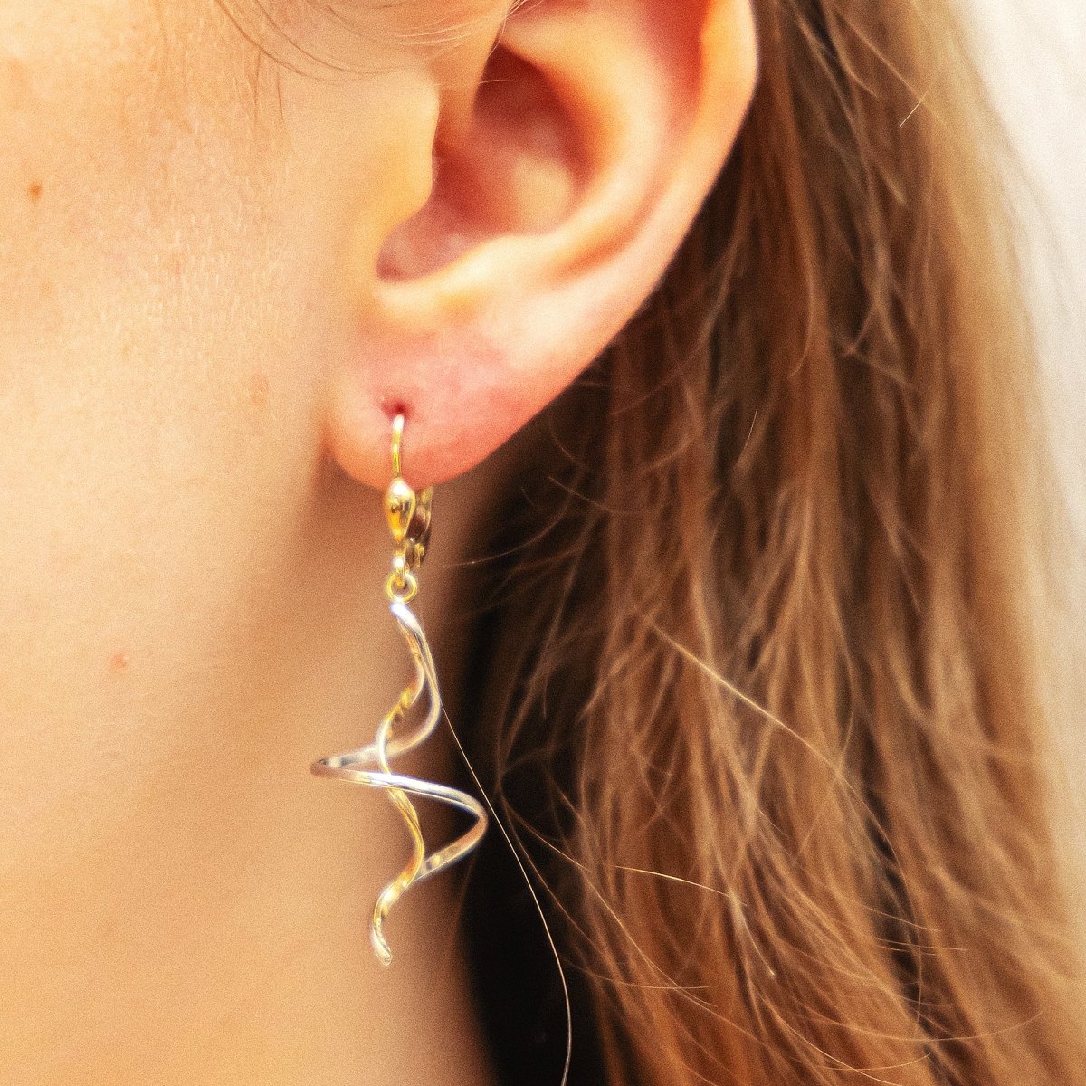 Ohrringe 333 Gold zweifarbig Spirale - Avrum