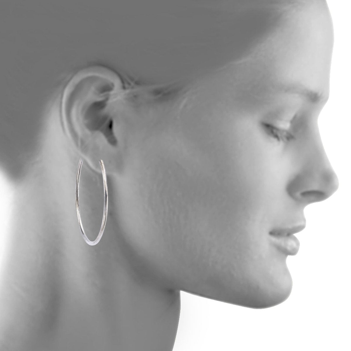 Creolen 925 Silber rhodiniert 5,0cm - Avrum