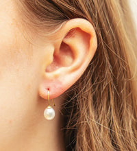 Ohrhänger 585 Gold Perle weiß 8 - 8,5mm - Avrum