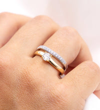 Ring Silber 925 zweifarbig Ring Set mit Zirkonia weiß - Avrum