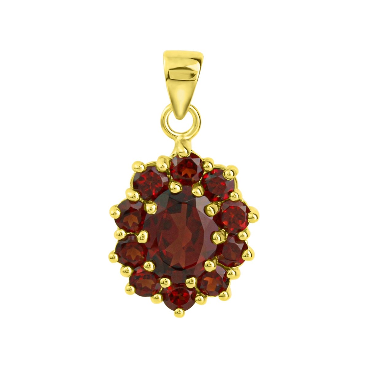 Anhänger 925 Sterling Silber 11x Granat - Avrum