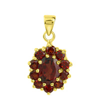 Anhänger 925 Sterling Silber 11x Granat - Avrum