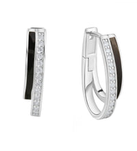 Klappcreolen 925 Sterling Silber Zirkonia Lack - Avrum