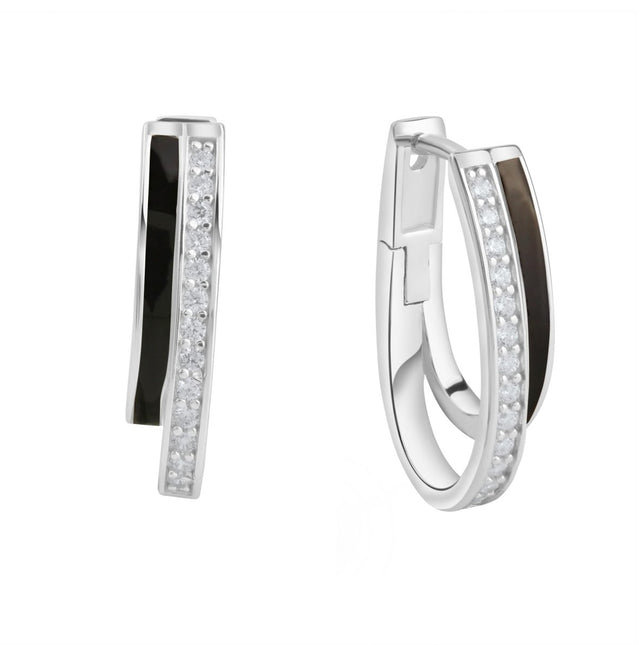 Klappcreolen 925 Sterling Silber Zirkonia Lack - Avrum