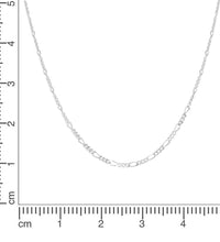 Collier 925 Sterling Silber weiß Figarokette 3:1 38 cm - Avrum