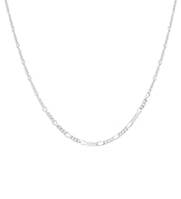 Collier 925 Sterling Silber weiß Figarokette 3:1 38 cm - Avrum
