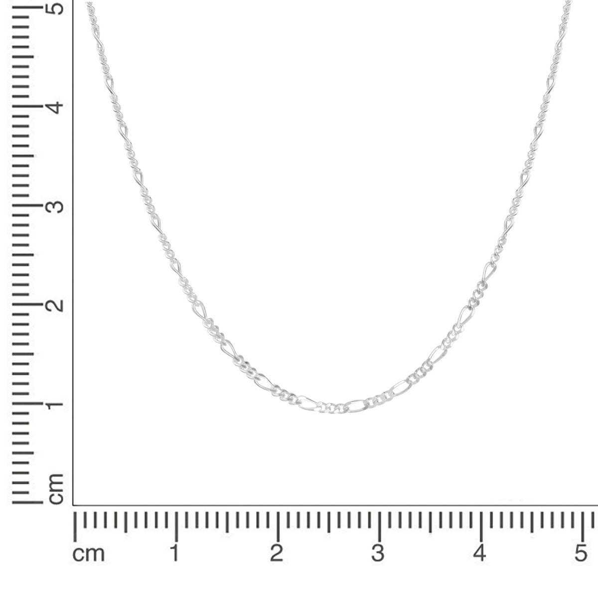 Collier 925 Sterling Silber weiß Figarokette 3:1 38 cm - Avrum