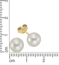 Ohrstecker Gold 375 mit weißer Perle 8 - 8,5mm - Avrum