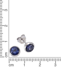 Ohrringe Silber 925 rhodiniert mit Topas dunkelblau (beh.) - Avrum