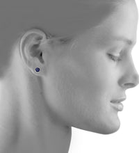 Ohrringe Silber 925 rhodiniert mit Topas dunkelblau (beh.) - Avrum