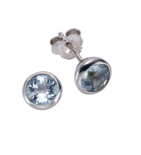 Ohrringe Silber 925 rhodiniert mit Topas dunkelblau (beh.) - Avrum