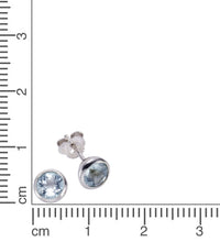 Ohrringe Silber 925 rhodiniert mit Topas dunkelblau (beh.) - Avrum