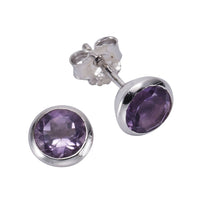 Ohrringe Silber 925 rhodiniert mit Topas dunkelblau (beh.) - Avrum