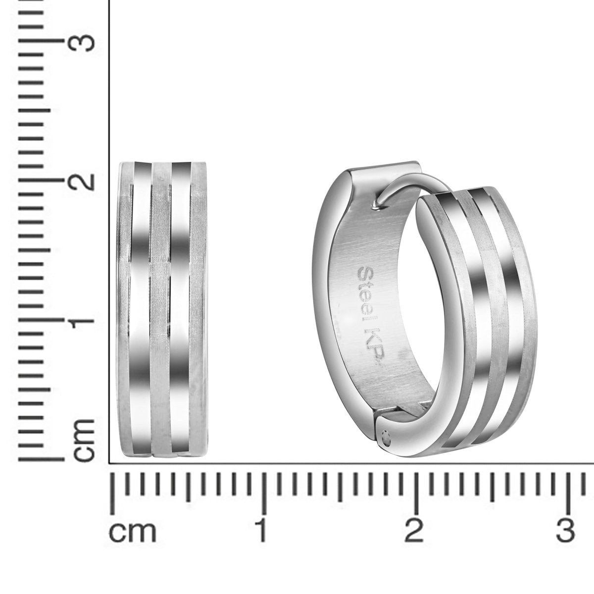 Ohrringe Edelstahl glanz matt 18mm Durchmesser - Avrum