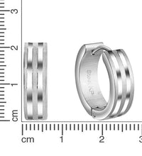 Ohrringe Edelstahl glanz matt 18mm Durchmesser - Avrum