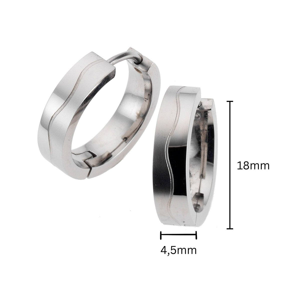 Ohrringe Edelstahl glanz/matt 18mm Durchmesser - Avrum