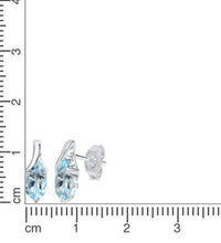 Ohrringe Silber 925 rhodiniert mit Blautopas (beh.) 8x5mm - Avrum