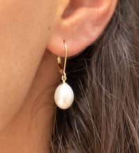 Ohrhänger 585 Gold Perle weiß 8 - 8,5mm - Avrum