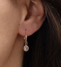 Ohrringe Silber 925 rosé - vergoldet mit Zirkonia weiß 25mm lang - Avrum