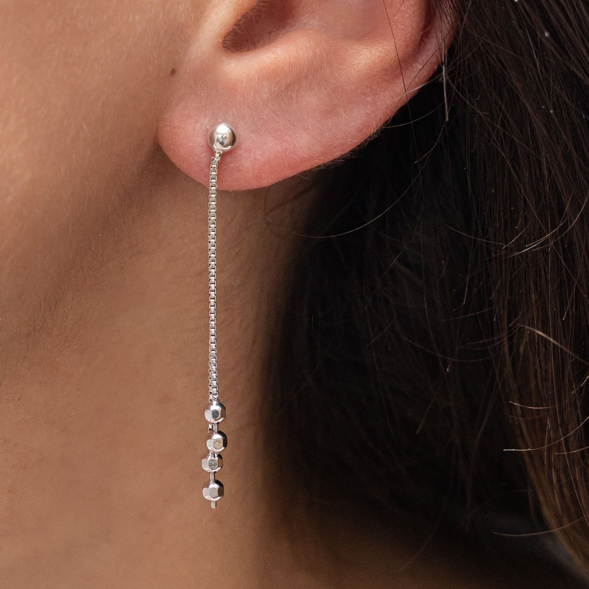 Ohrringe Silber 925 rhodiniert 43mm lang - Avrum