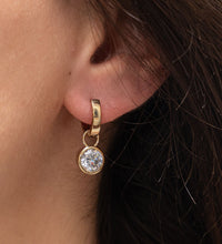 Ohrringe Silber 925 vergoldet mit weißen Zirkonia - Steinen - Avrum