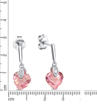 Ohrringe 925 Sterling Silber Zirkonia Herz pink - Avrum