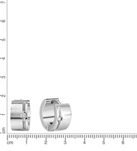 Ohrringe Edelstahl mit weißem Zirkonia 13mm Durchmesser - Avrum