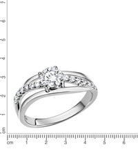 Ring Silber 925 rhodiniert mit Zirkonia weiß - Avrum