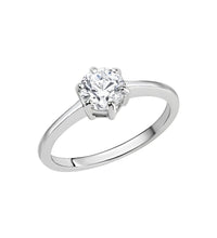 Ring Silber 925 rhodiniert mit weißem Zirkonia - Stein - Avrum