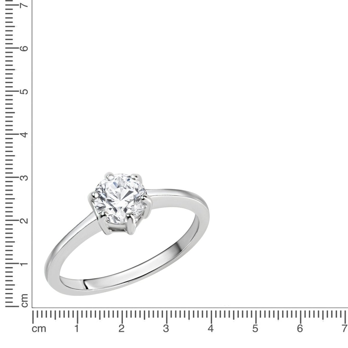 Ring Silber 925 rhodiniert mit weißem Zirkonia - Stein - Avrum