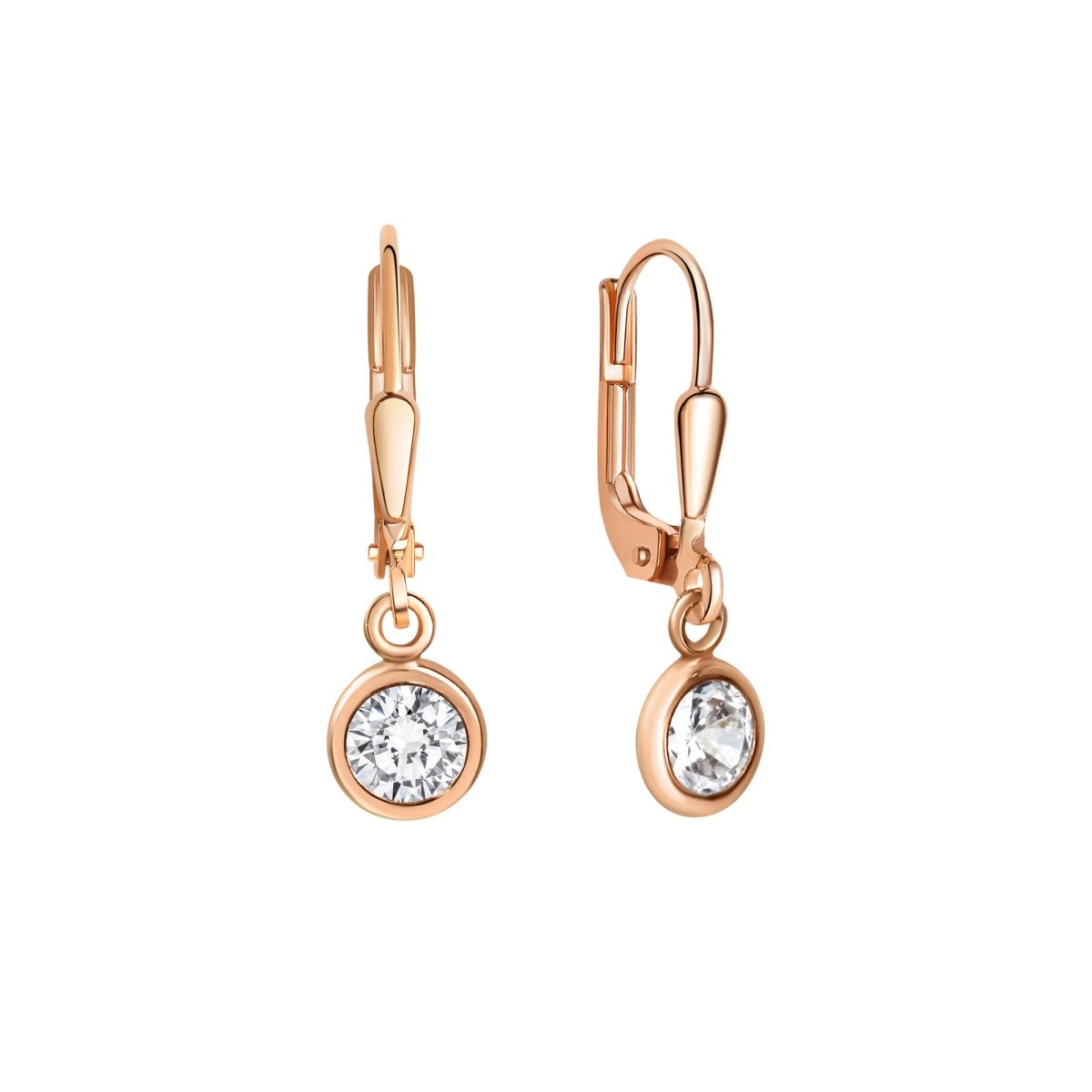 Ohrringe Silber 925 rosé - vergoldet mit Zirkonia weiß 25mm lang - Avrum