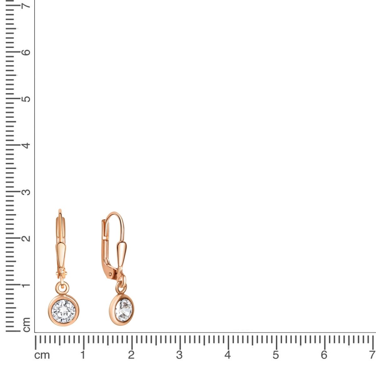 Ohrringe Silber 925 rosé - vergoldet mit Zirkonia weiß 25mm lang - Avrum