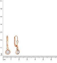 Ohrringe Silber 925 rosé - vergoldet mit Zirkonia weiß 25mm lang - Avrum