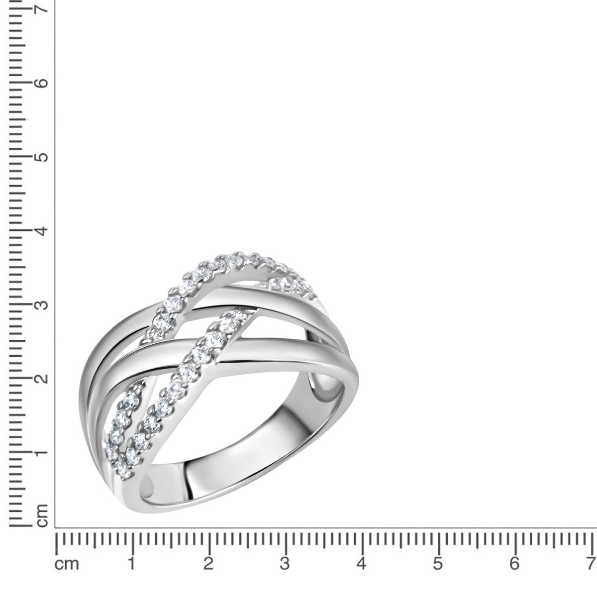 Ring Silber 925 rhodiniert mit Zirkonia weiß - Avrum