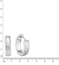 Ohrringe Edelstahl glanz/matt mit weißem Zirkonia - Avrum