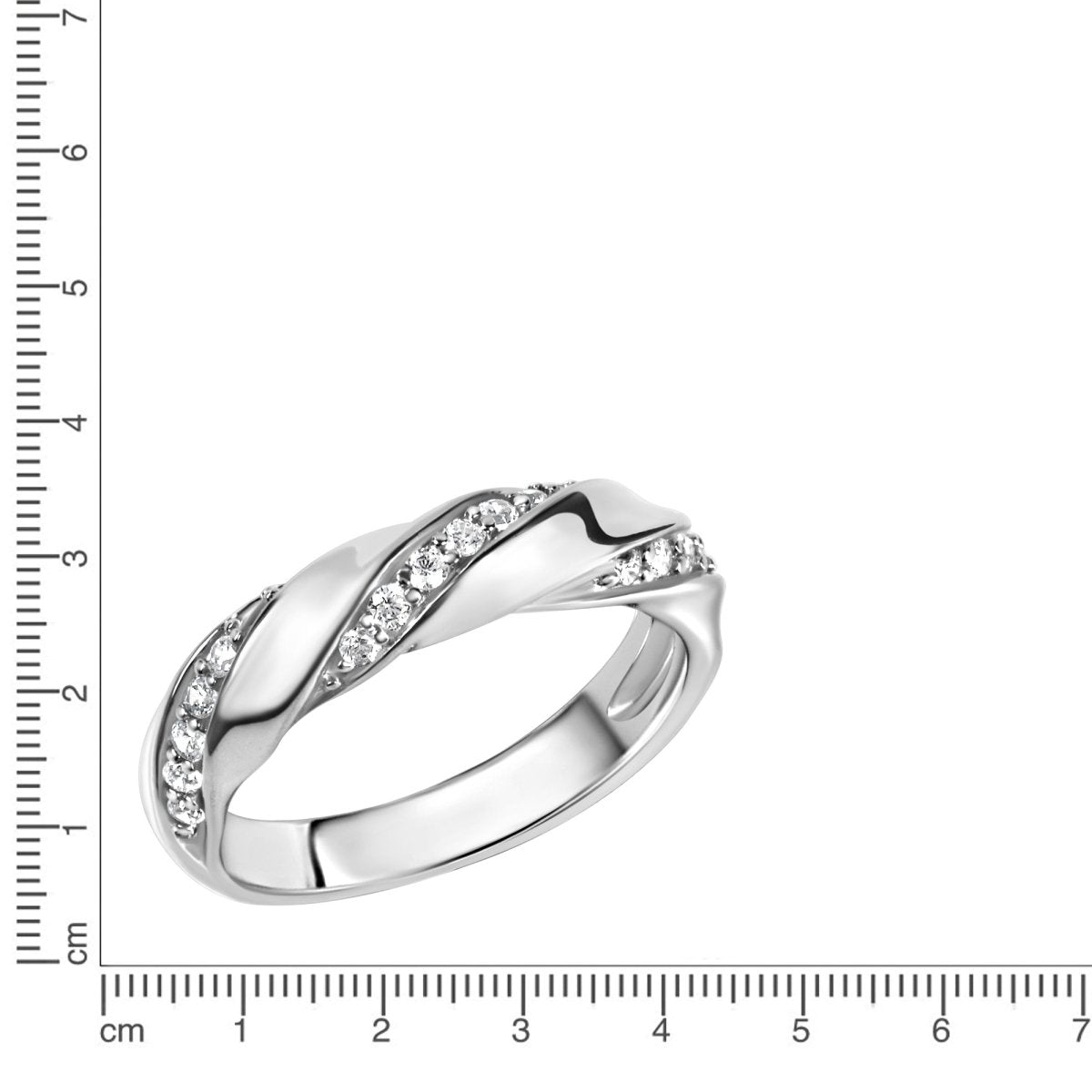 Ring Silber 925 rhodiniert mit Zirkonia weiß - Avrum