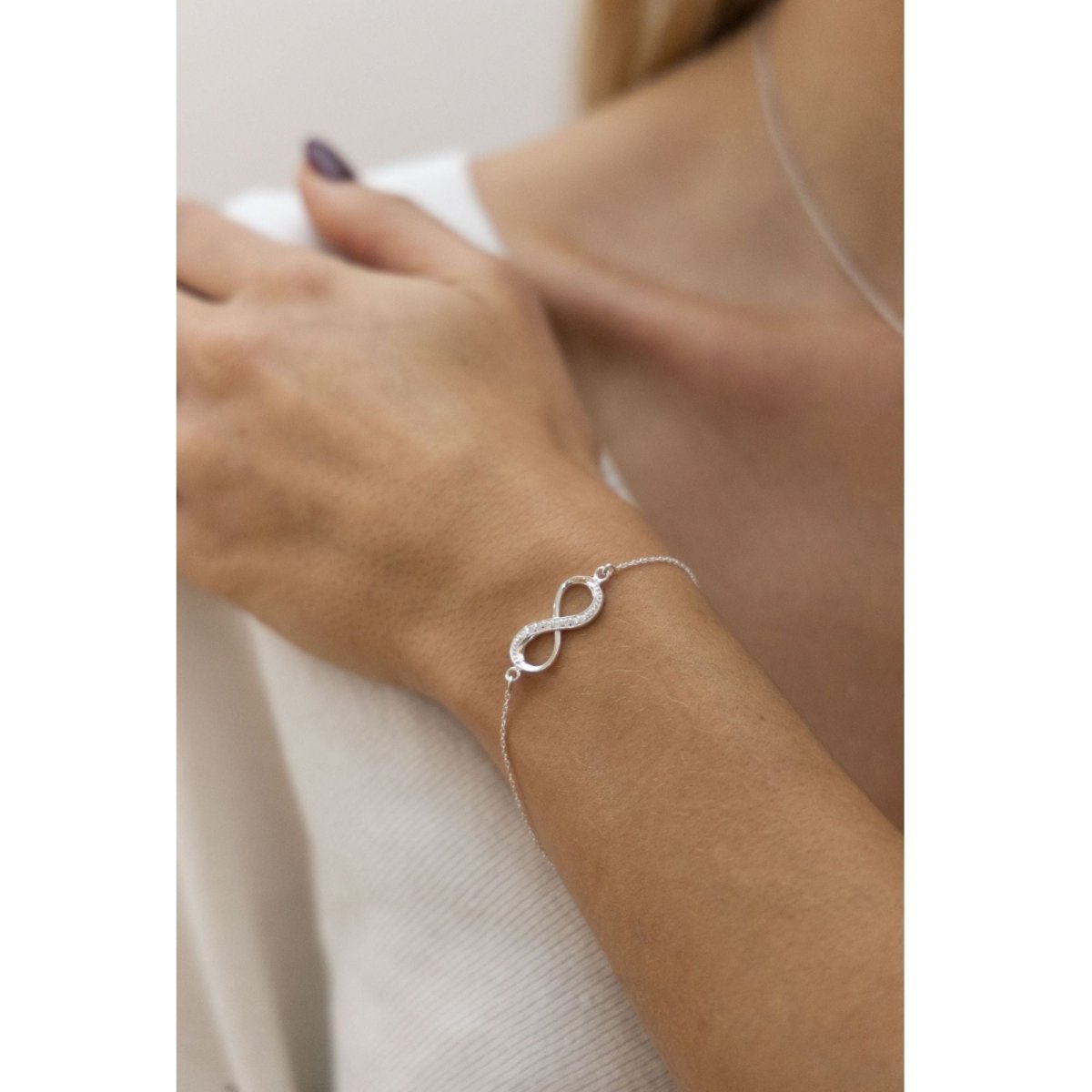 Armband Silber 925 mit Unendlichkeitszeichen 19cm lang - Avrum