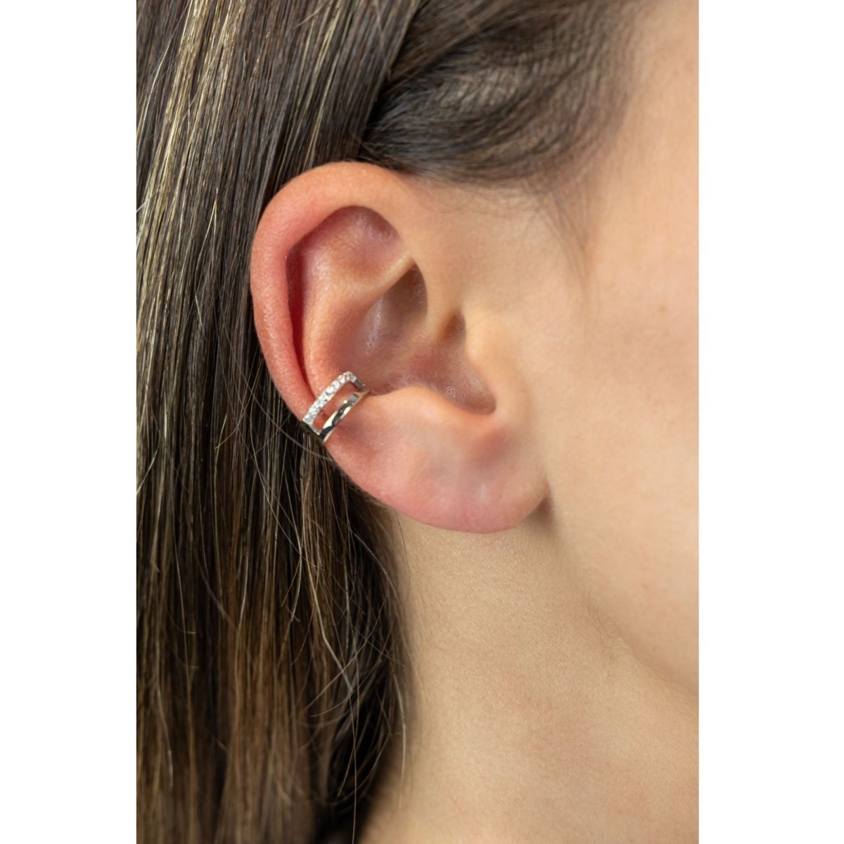 Ohrklemme 925 - Sterling Silber vergoldet Zirkonia - Avrum