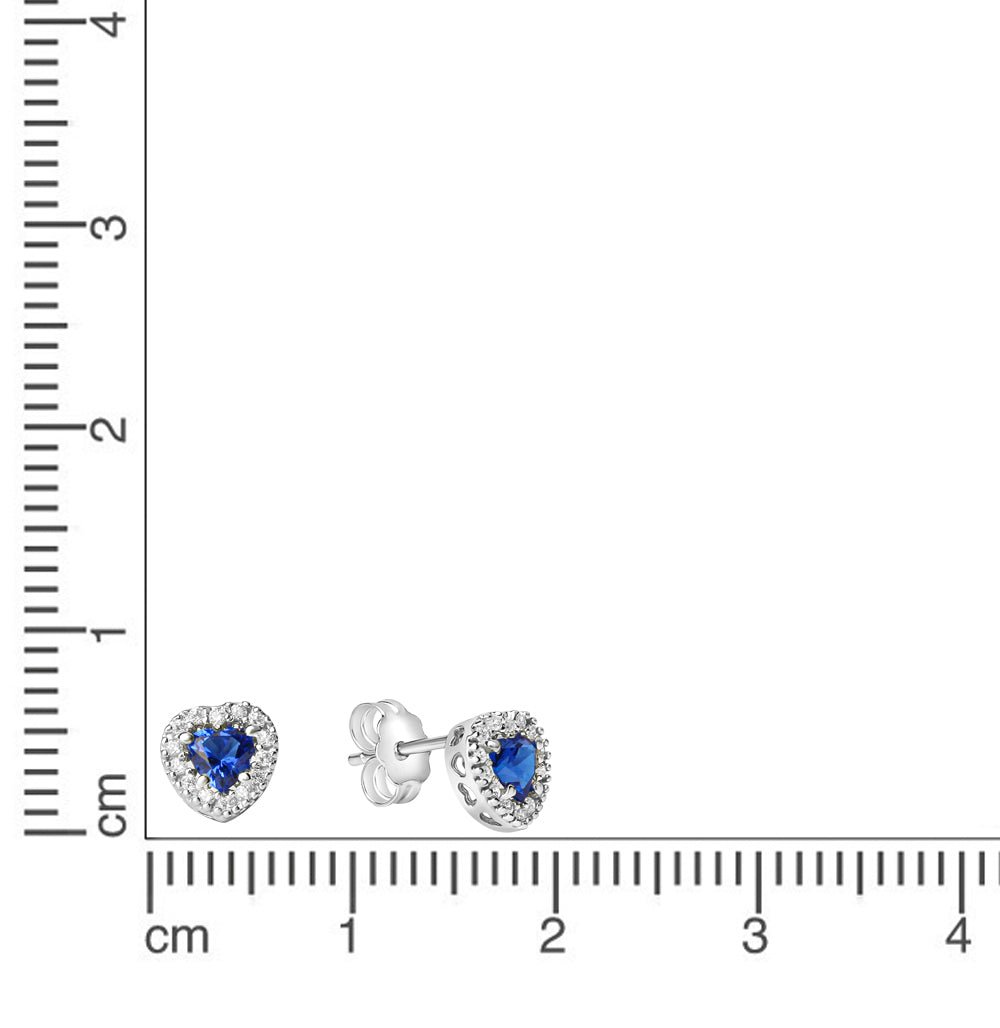 Ohrstecker 585 Weißgold Zirkonia blau und weiß - Avrum