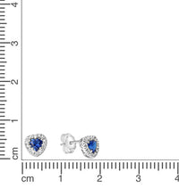 Ohrstecker 585 Weißgold Zirkonia blau und weiß - Avrum
