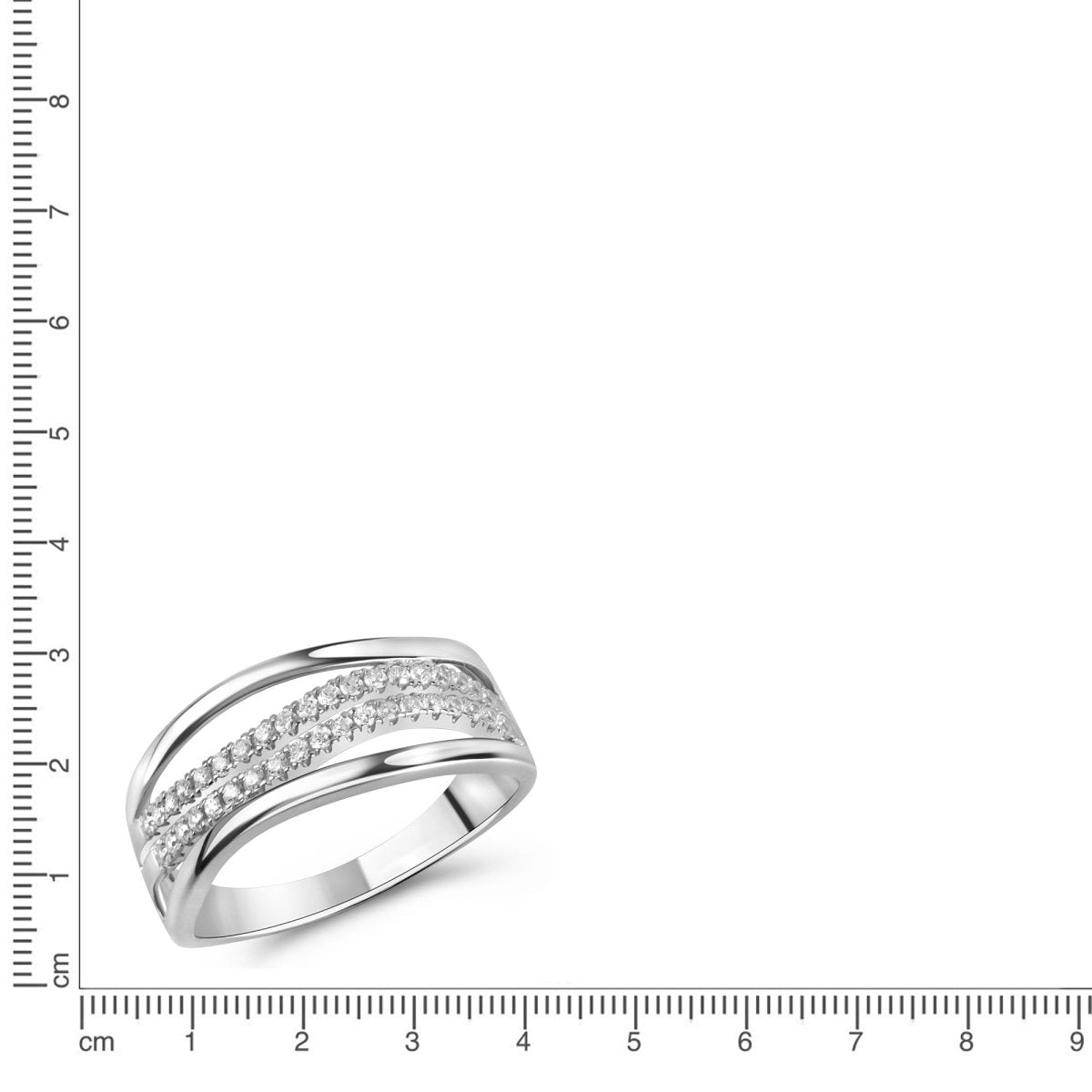 Ring 925 Sterling Silber rhodiniert Zirkonia weiß - Avrum