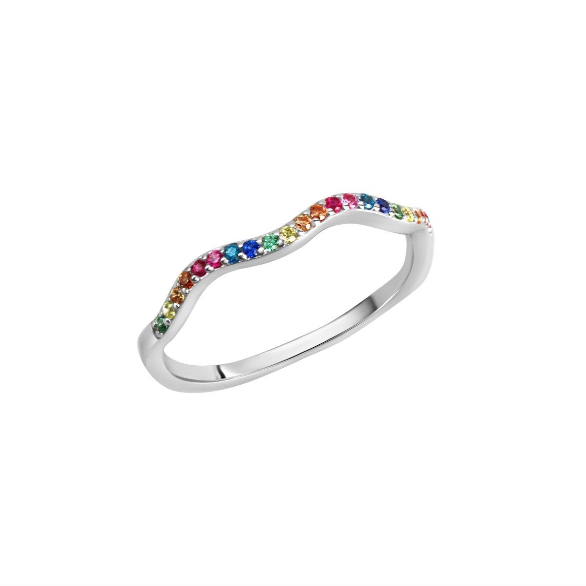 Ring 925 Sterling Silber rhodiniert bunte Zirkonia - Avrum