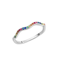 Ring 925 Sterling Silber rhodiniert bunte Zirkonia - Avrum