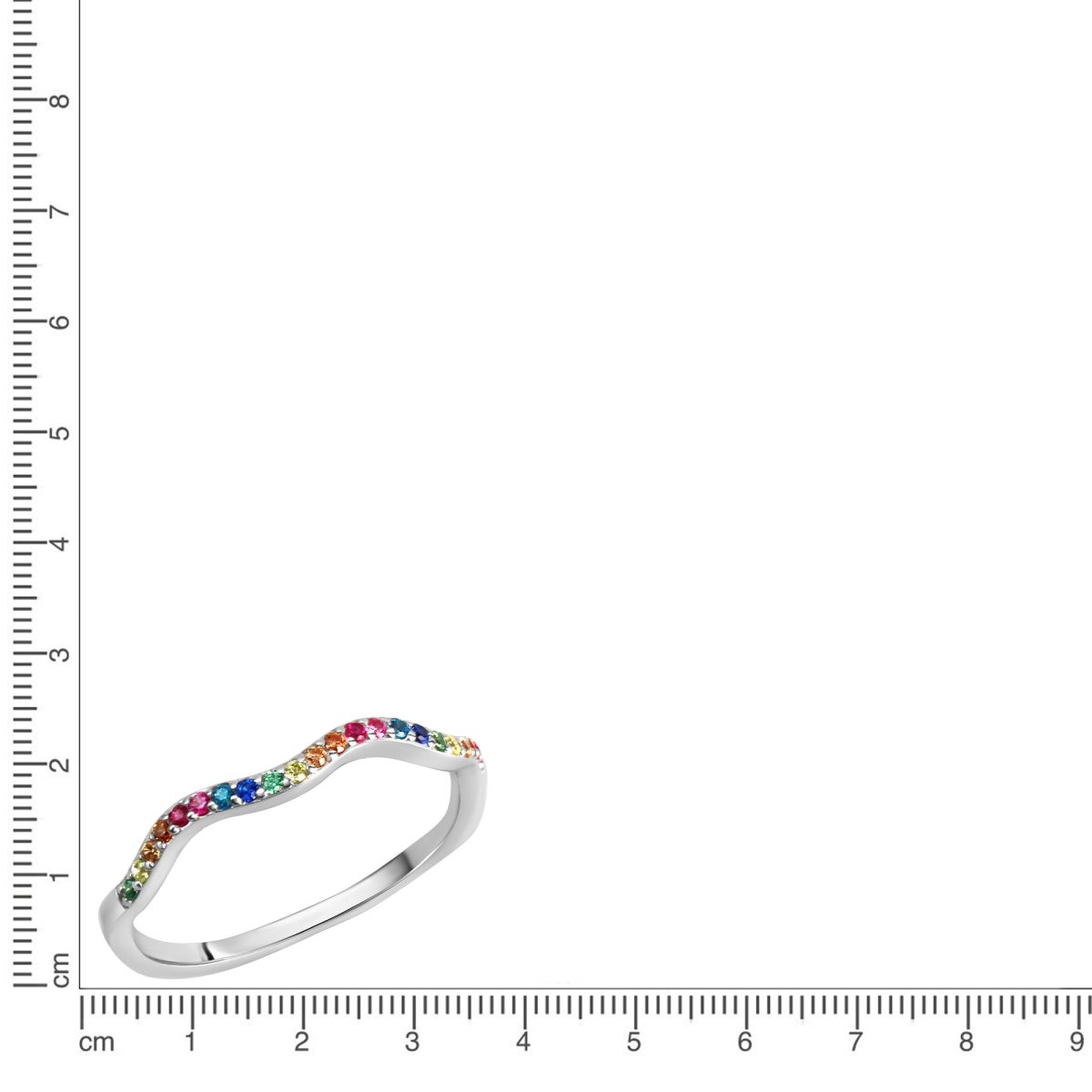 Ring 925 Sterling Silber rhodiniert bunte Zirkonia - Avrum