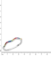Ring 925 Sterling Silber rhodiniert bunte Zirkonia - Avrum