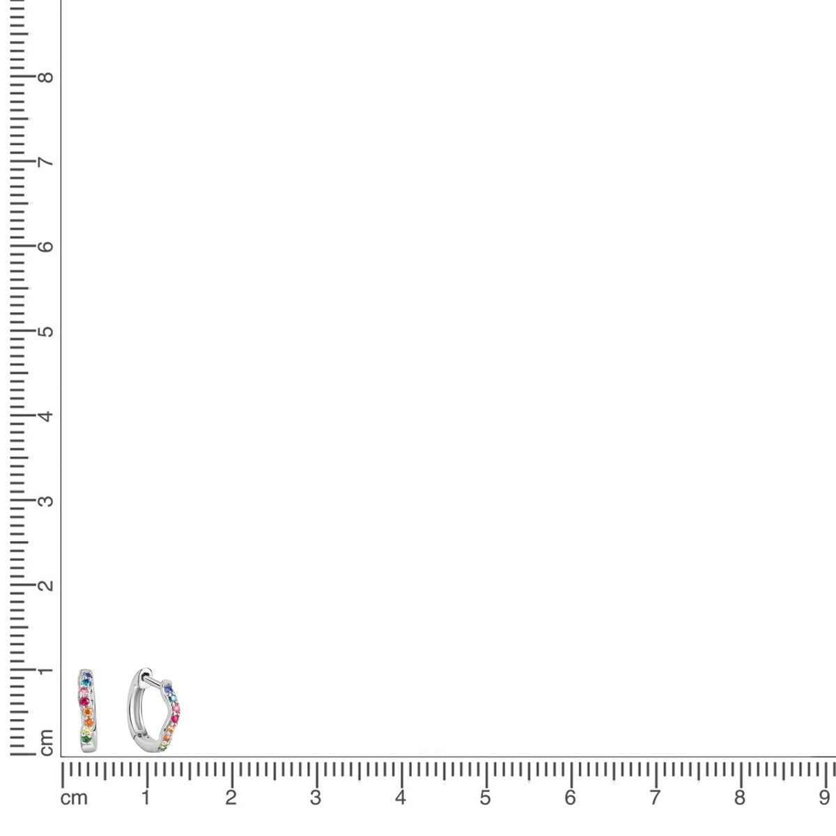 Creolen 925 Sterling Silber rhodiniert bunte Zirkonia - Avrum