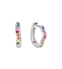 Creolen 925 Sterling Silber rhodiniert bunte Zirkonia - Avrum