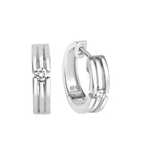 Creolen 925 Sterling Silber rhodiniert 2 Zirkonia - Avrum