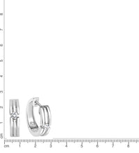 Creolen 925 Sterling Silber rhodiniert 2 Zirkonia - Avrum