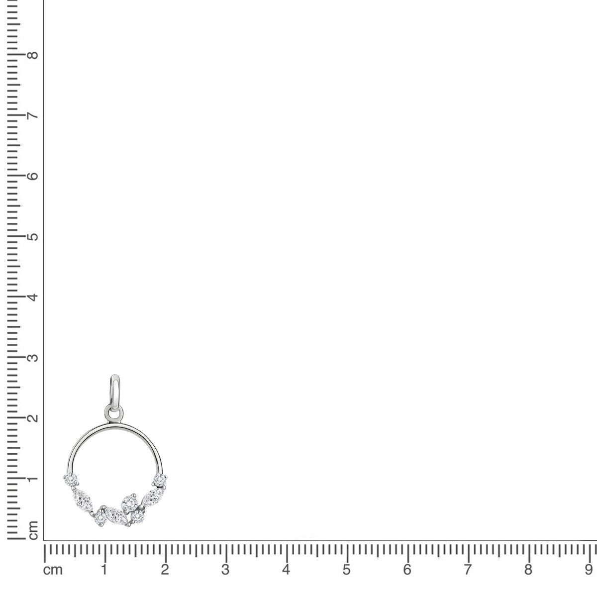 Anhänger 375 Weißgold Zirkonia weiß - Avrum